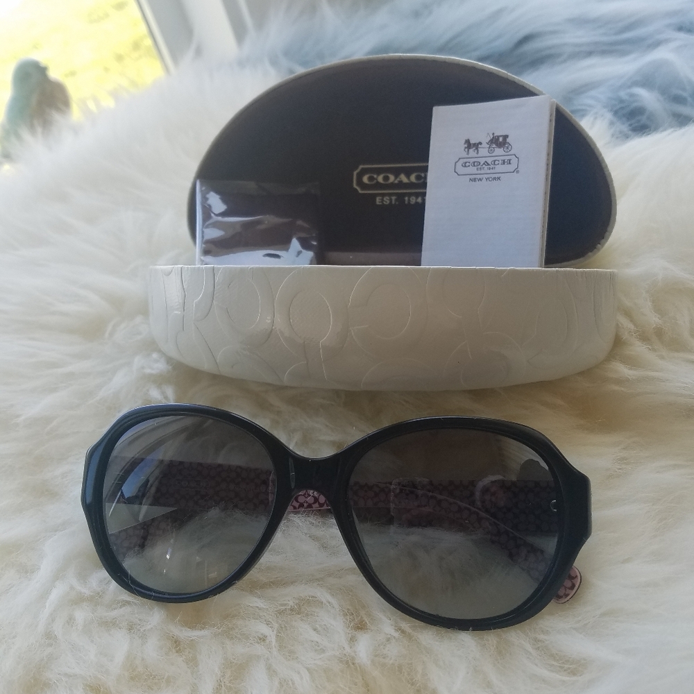 COACH Cameron Black & Pink Sunglasses - FULL SET NEW